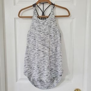 Lululemon Raise The Barre Tank Tiger Space Dye Black White Dark Carbon Size 6